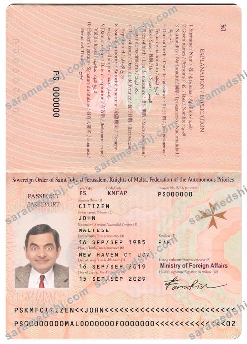 MALTA passport 2019-present
